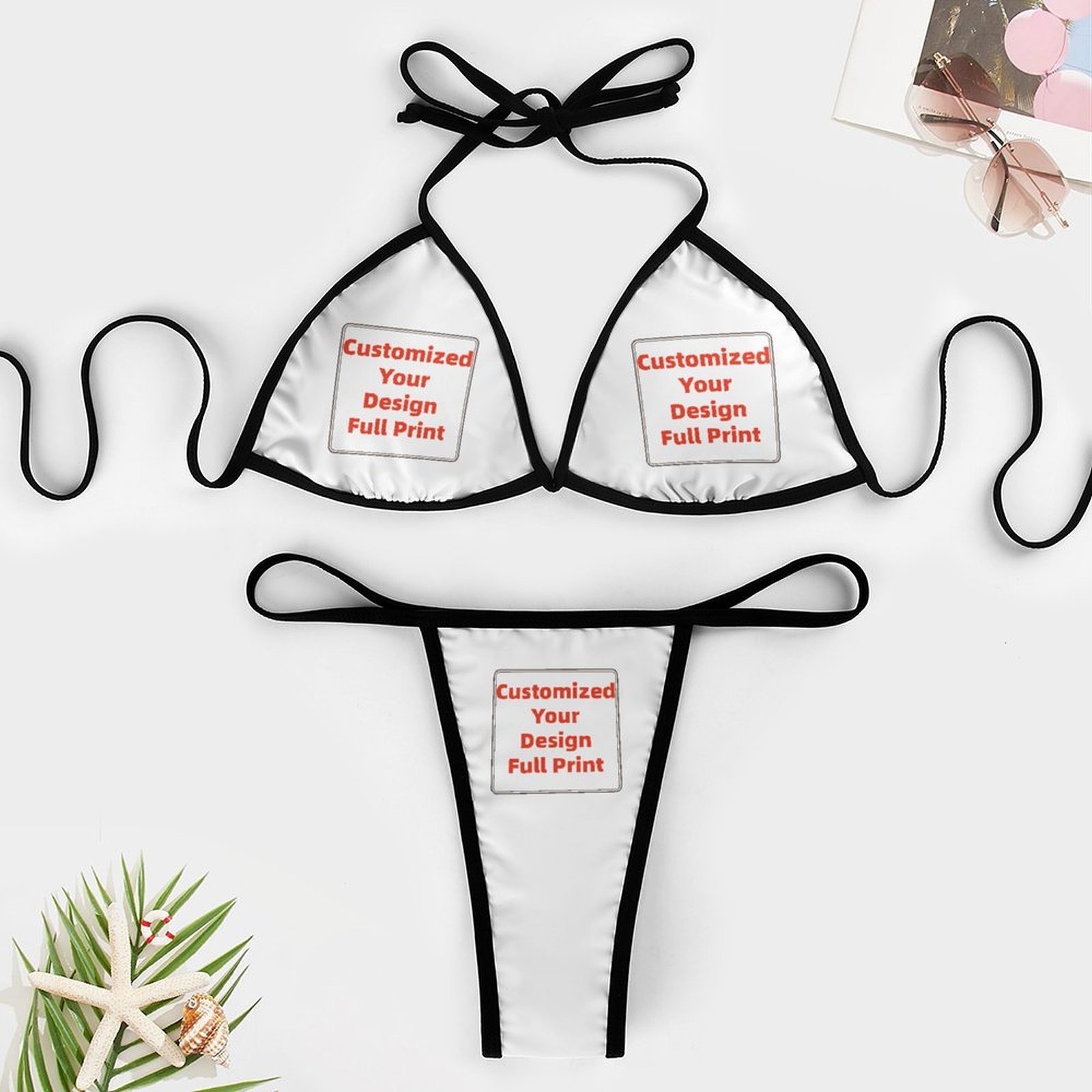 طقم بيكيني نسائي برازيلي مخصص  - مراجعة Thong Bikini Women وسعره