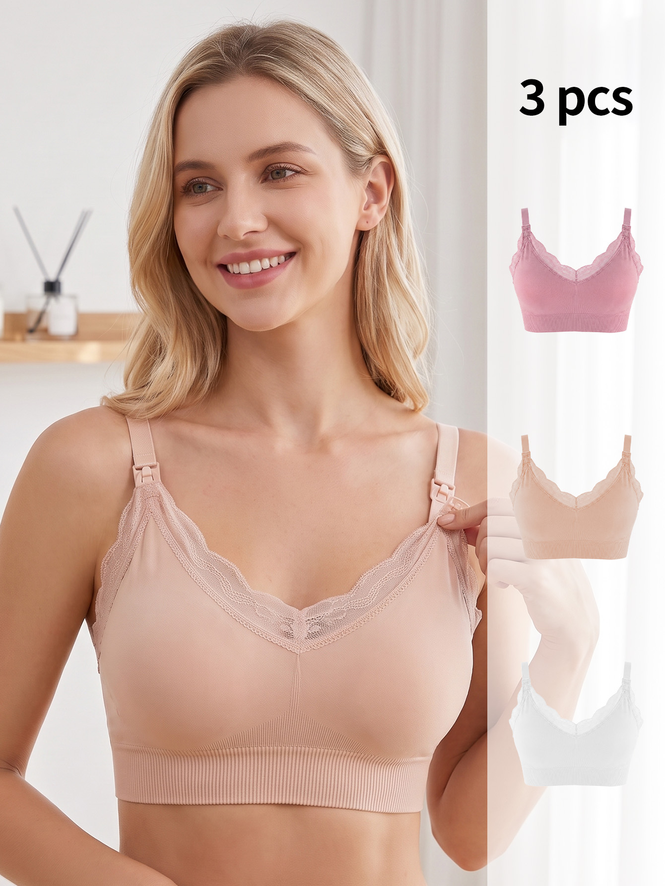 3 قطع من حمالات الصدر المخصصة  - مراجعة Nursing Bra Sleep وسعره